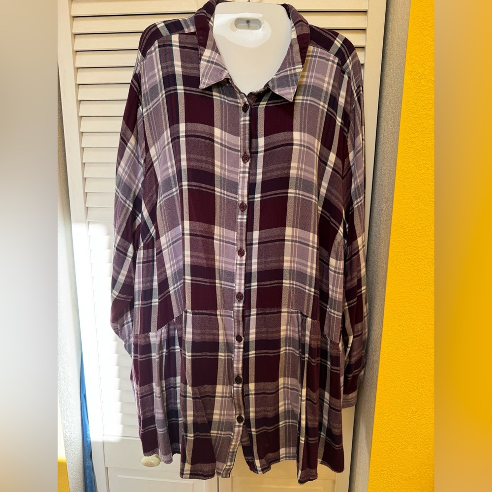 Catherines Purple Plaid Shirt / Tunic